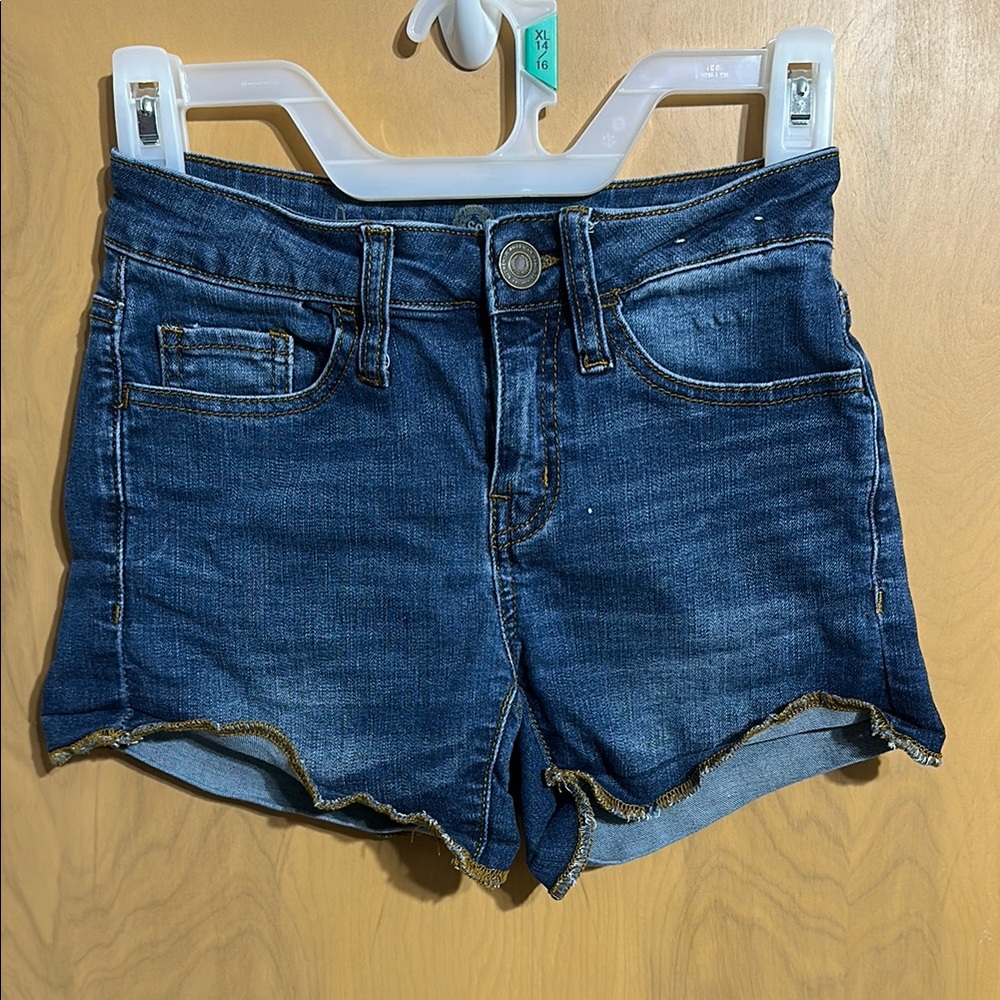 SO Blue Jean Shorts Frayed Hem Casual